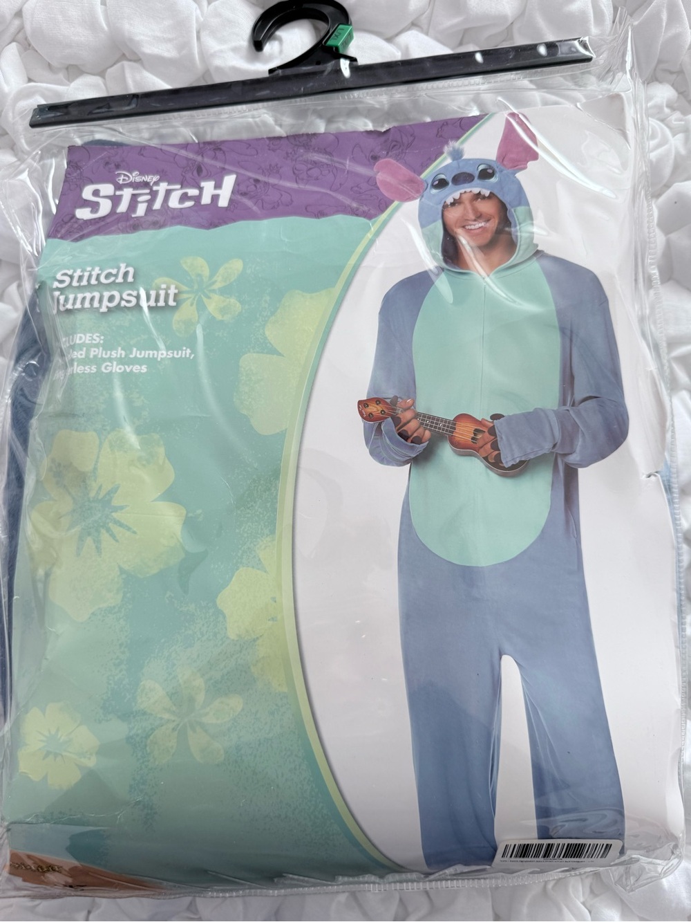 Disney Stitch Adult Plush Jumpsuit Costume - Blue/Teal